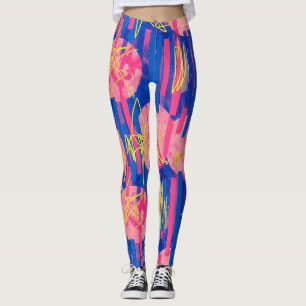 Leggings Pinceau Abstrait Rétro (2)