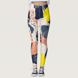 Leggings Pinceau Abstrait Rétro (4)