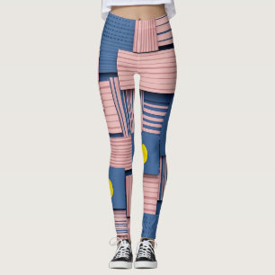 Leggings Pinceau Abstrait Rétro (5)