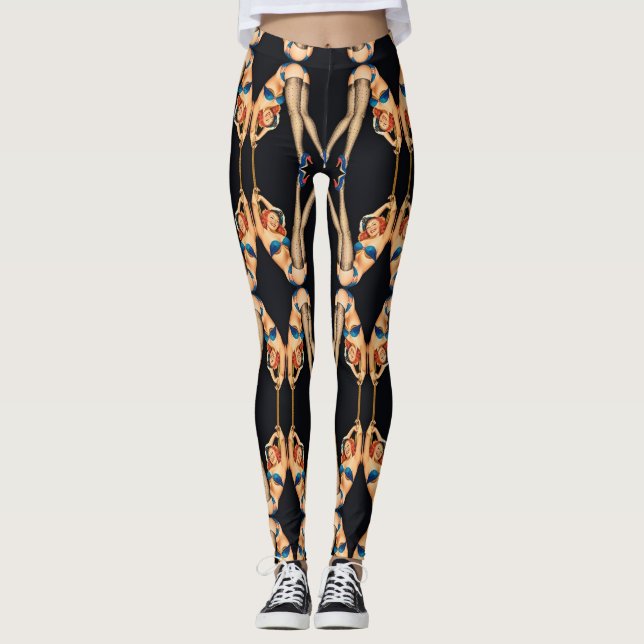 Leggings Pinceaux Vintages acrobatiques Thunder_Cove (Devant)