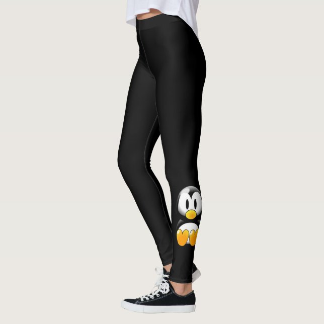 Leggings pingouin à pattes noires (Gauche)