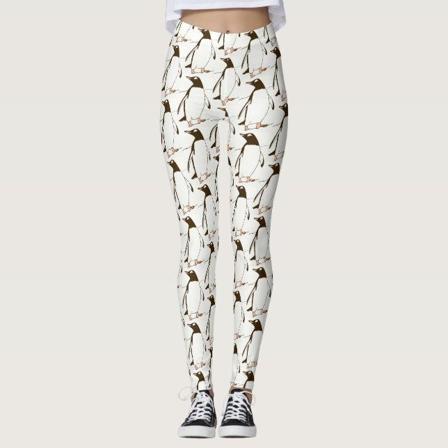 Leggings Pingouin Gentoo noir et blanc (Devant)