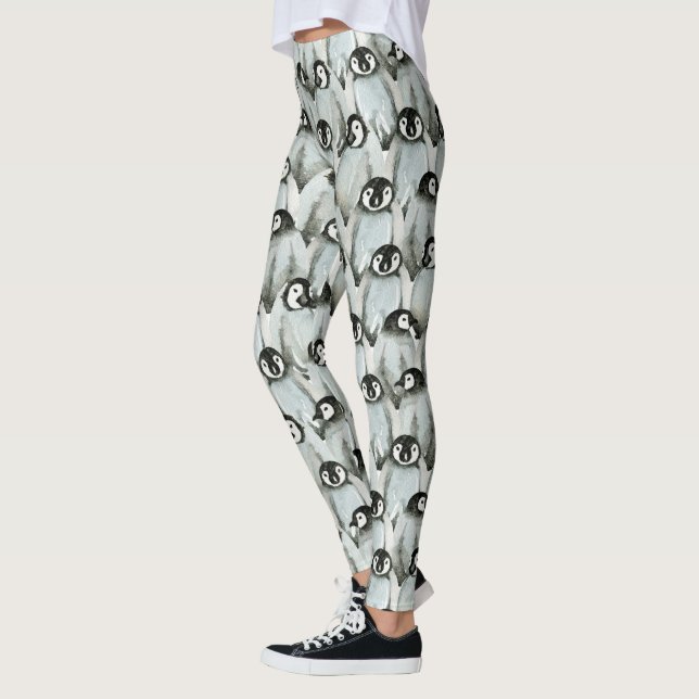 Leggings Pingouin noir et blanc Motif mou (Gauche)
