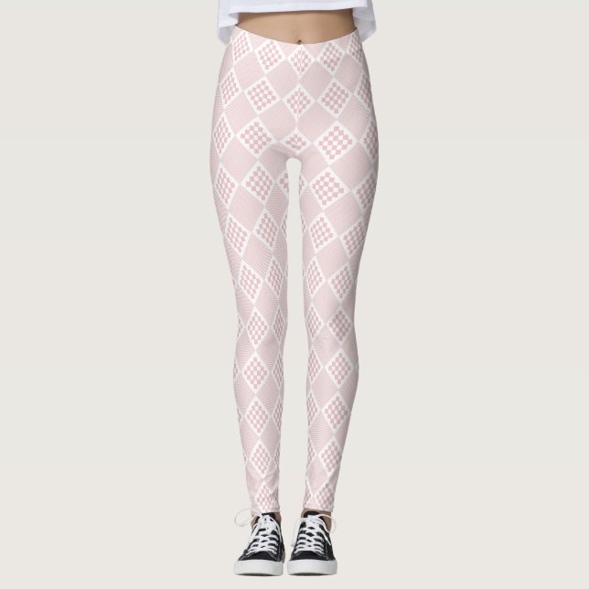 Leggings Pink Geometric Pattern Background (Devant)