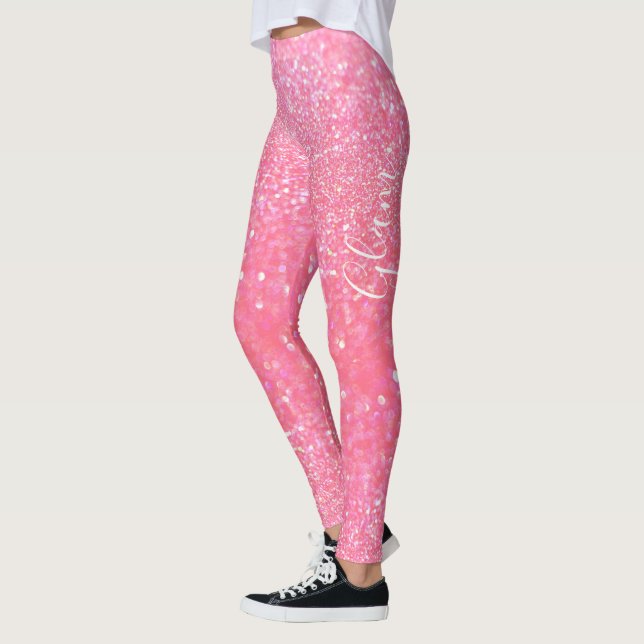 Leggings - Pink Glitter Glam (Left)