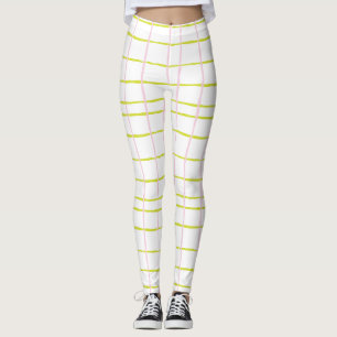 Leggings Pink/Green Plaid Design