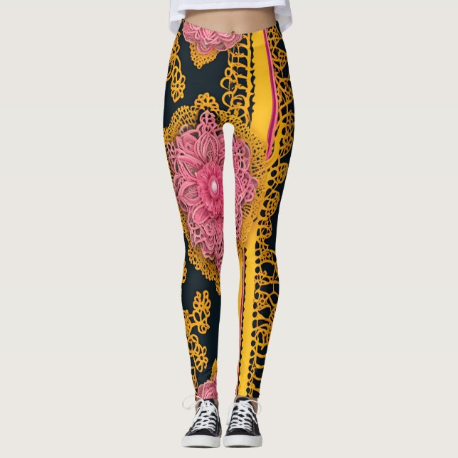 Leggings Pink Honey IA art (Devant)