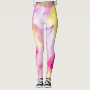 Leggings Pink Jaune violet teint Paix