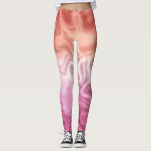 Leggings Pink magenta rouge orange abstraite illusion tourb