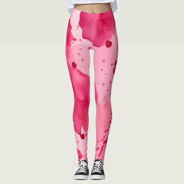 Leggings Pink on Pink Abstract (Devant)
