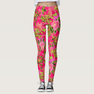 Leggings Pink rose hanche, rose rose sauvage hanche