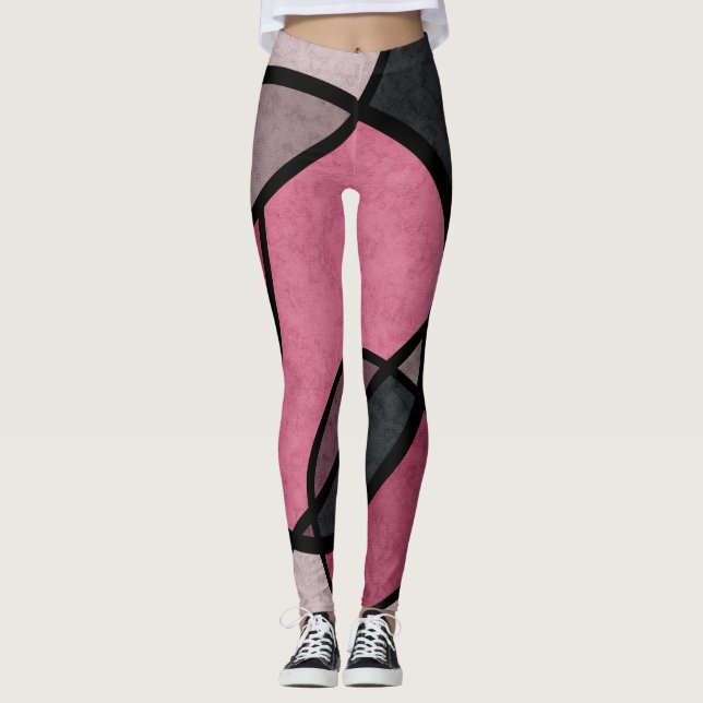 Leggings Pink Sunrise, abstrait (Devant)