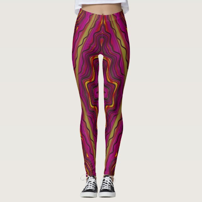 Leggings ~ pink yellow ~ Original (Front)