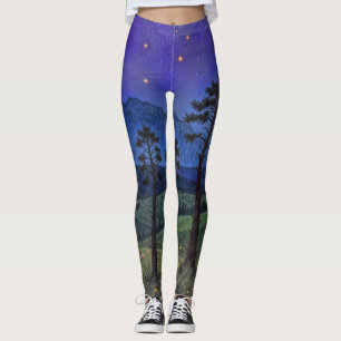 Leggings Pins silencieux, Danse Cosmique - Un paysage fores