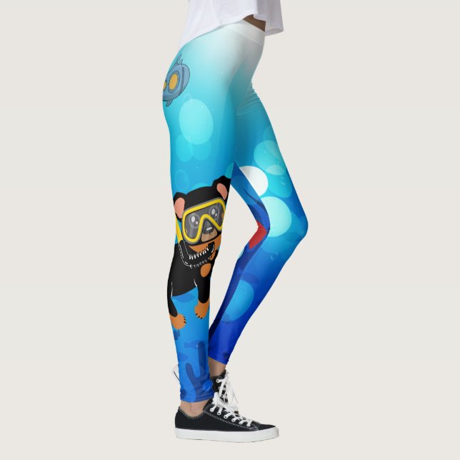 Leggings Pinscher miniature (Pin de minute) sous la mer (Droite)