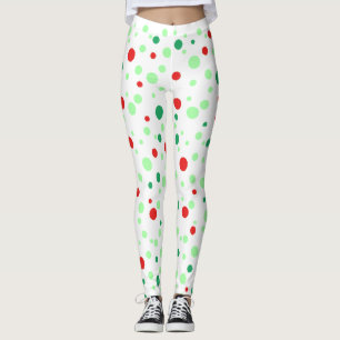 Leggings piqués verts et rouges