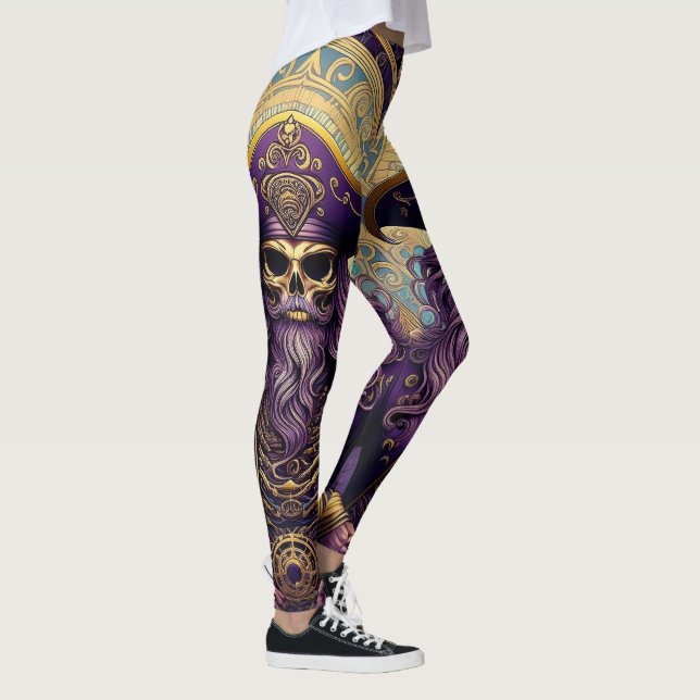Leggings Pirate de crâne pourpre (Droite)