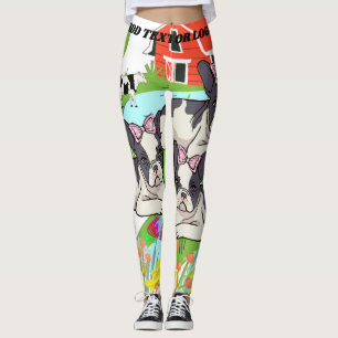 Leggings Pitbull Foral Coloré Élégant Chien Moderne Femmes