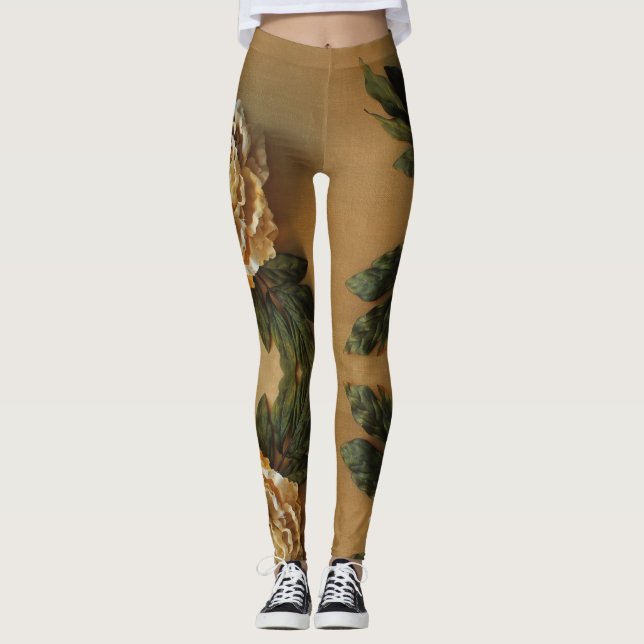 Leggings Pivoine antique d'or (Devant)