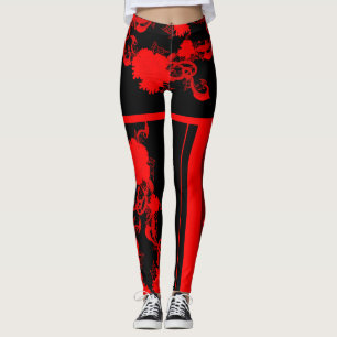 Leggings pivoine rouge