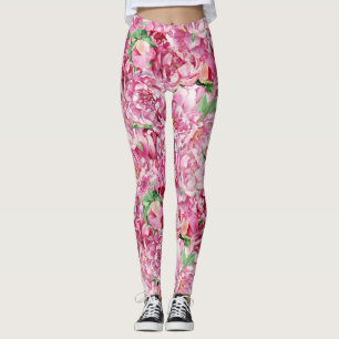 Leggings Pivoines roses d'aquarelle