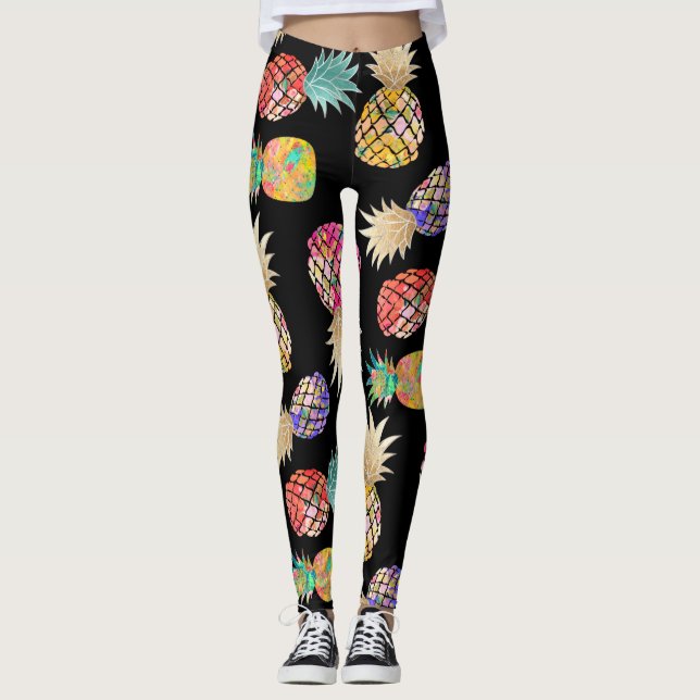 Leggings PixDezines Aloha Ananas/do-it-yourself Couleur arr (Devant)