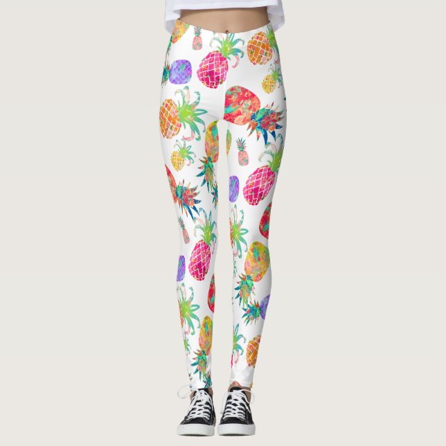 Leggings PixDezines Aloha Ananas/do-it-yourself Couleur arr (Devant)