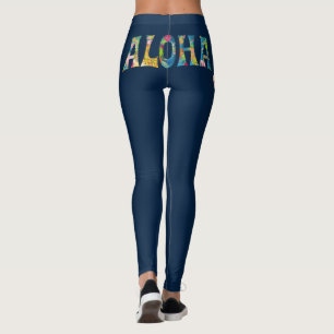 Leggings PixDezines Aloha Hawaï/Couleur de fond DIY