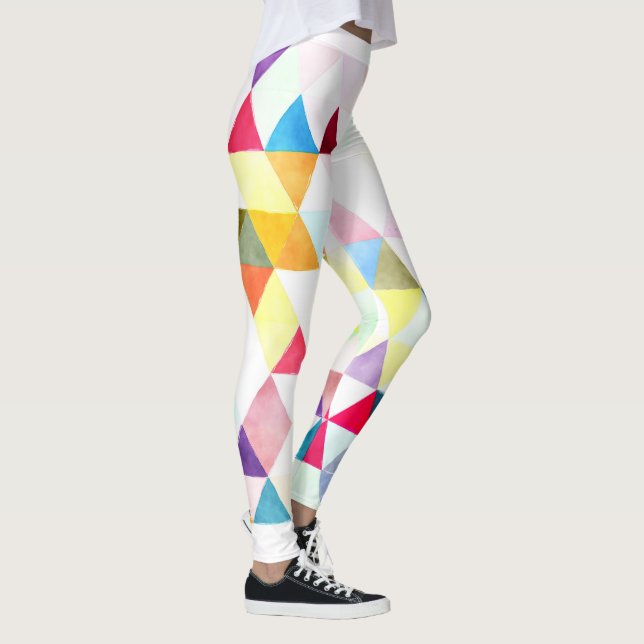 Leggings PixDezines Aquarelle Boho Géométrique/Triangles (Droite)