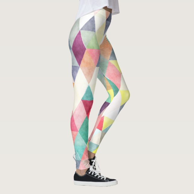 Leggings PixDezines Aquarelle Boho Géométrique/Triangles (Droite)