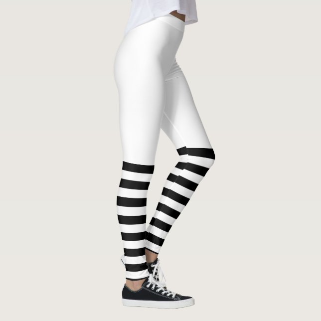 Leggings PixDezines bandes noires/Arrière - plan réglable/d (Droite)