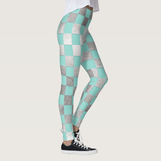 Leggings PixDezines do-it-yourself Couleur/Faux Argent/À da (Droite)