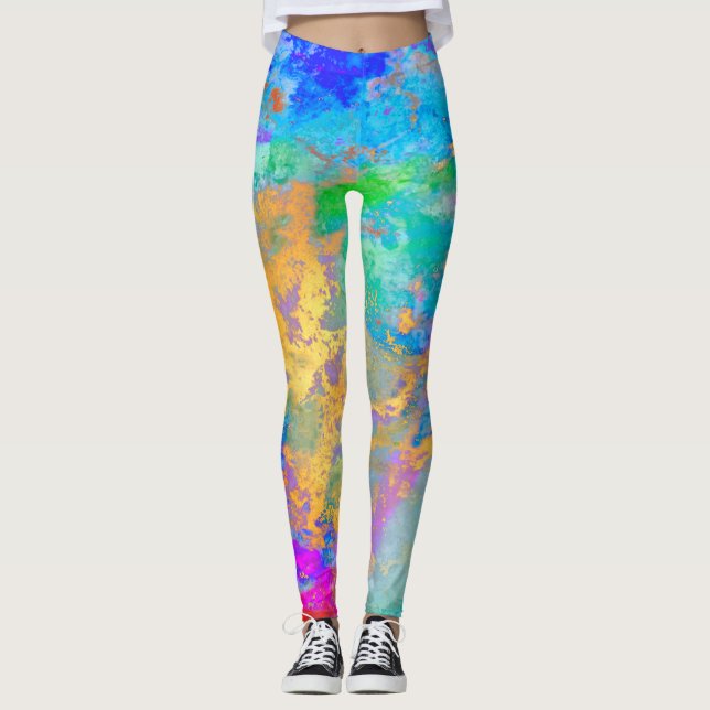 Leggings PixDezines Galaxie Abstraite / Énergie cosmique (Devant)