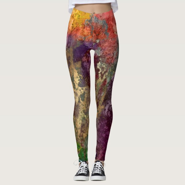 Leggings PixDezines Galaxie Abstraite / Énergie cosmique (Devant)