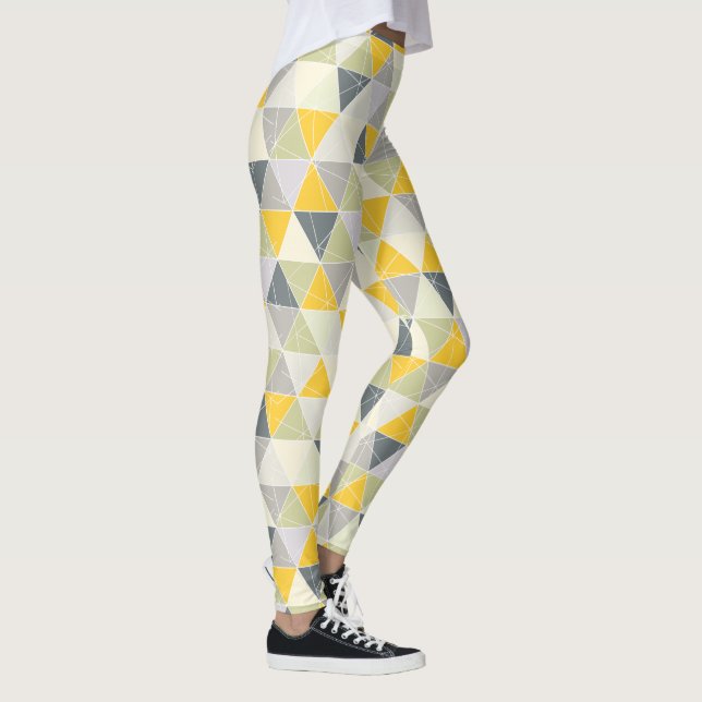 Leggings PixDezines géométrique/jaune/gris (Droite)