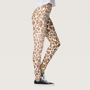 Leggings PixDezines Léopard/Faux Métallisé/Fond DIY