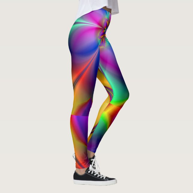 Leggings PixDezines Psychedélique Techno Dance/Lumières Neo (Droite)
