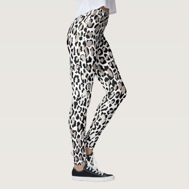 Leggings PixDezines ton Empreinte de léopard/Argent (Droite)