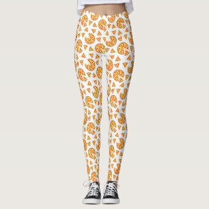 Leggings Pizza et tranches de cool motif sur blanc