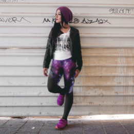 Leggings Plage de palmiers espace galaxie étoile répétition