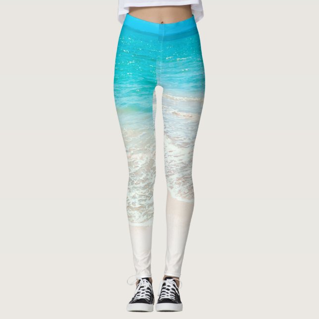 Leggings Plage de PixDezines/Sable blanc (Devant)