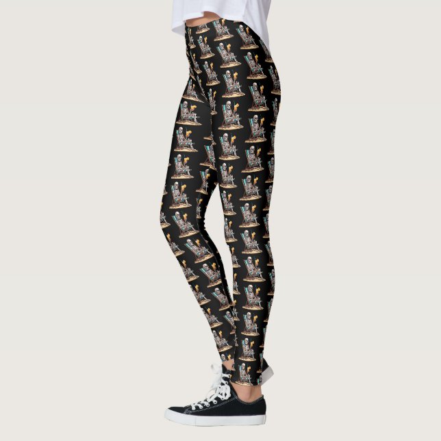 Leggings Plage Lounge Squelette Halloween (Gauche)