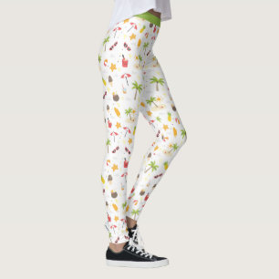 Leggings Plage tropicale Plages amusantes Palmiers Ananas L