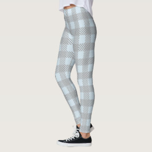 Leggings Plaid bleu et gris en pastel