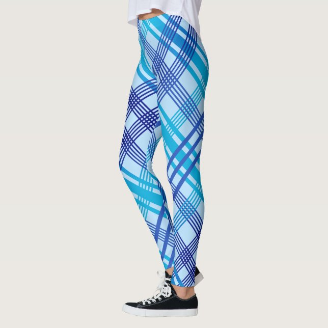 Leggings Plaid bleu traditionnel sur BLEU (Gauche)