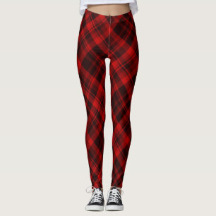 Leggings Plaid de buffle rouge et noir