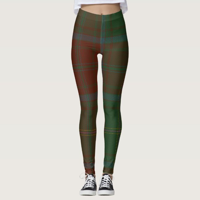 Leggings Plaid de clan de tartan de brasseur (Devant)
