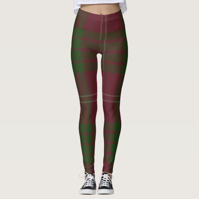 Leggings Plaid de clan de tartan de Crawford (Devant)
