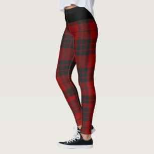 Leggings Plaid de Motif Russe Rouge et Noir Tartan Buffalo