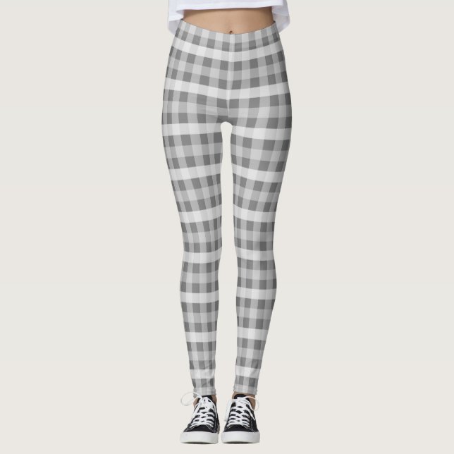 Leggings Plaid gris (Devant)